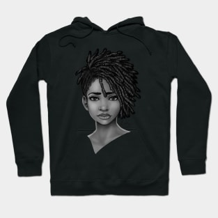 Loc Style | Beautiful Black Woman Portrait Art Hoodie